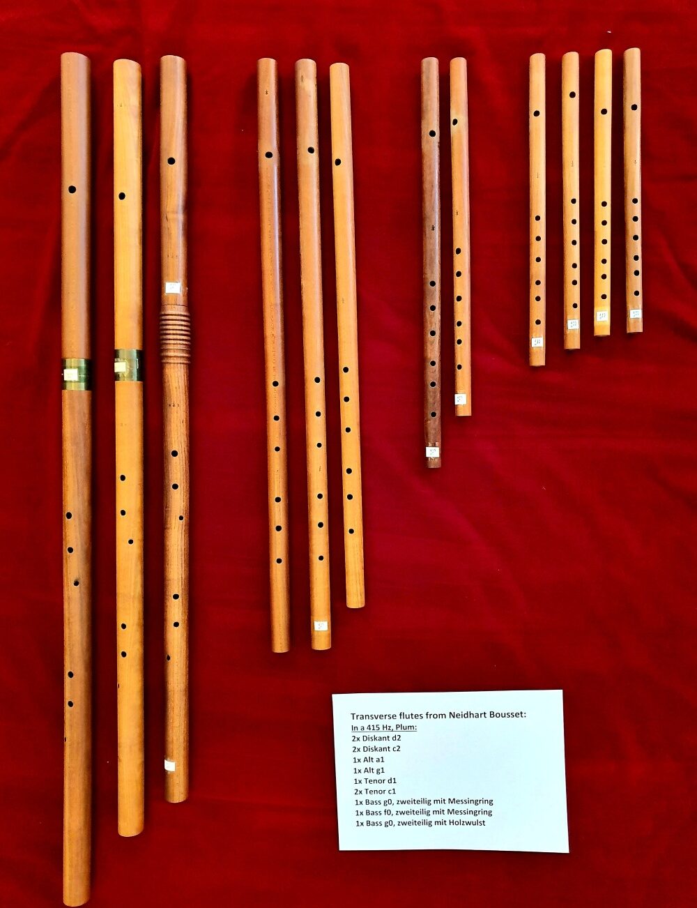 Renaissance Traversflöten, Pflaume,  à = 415, Neidhart Bousset